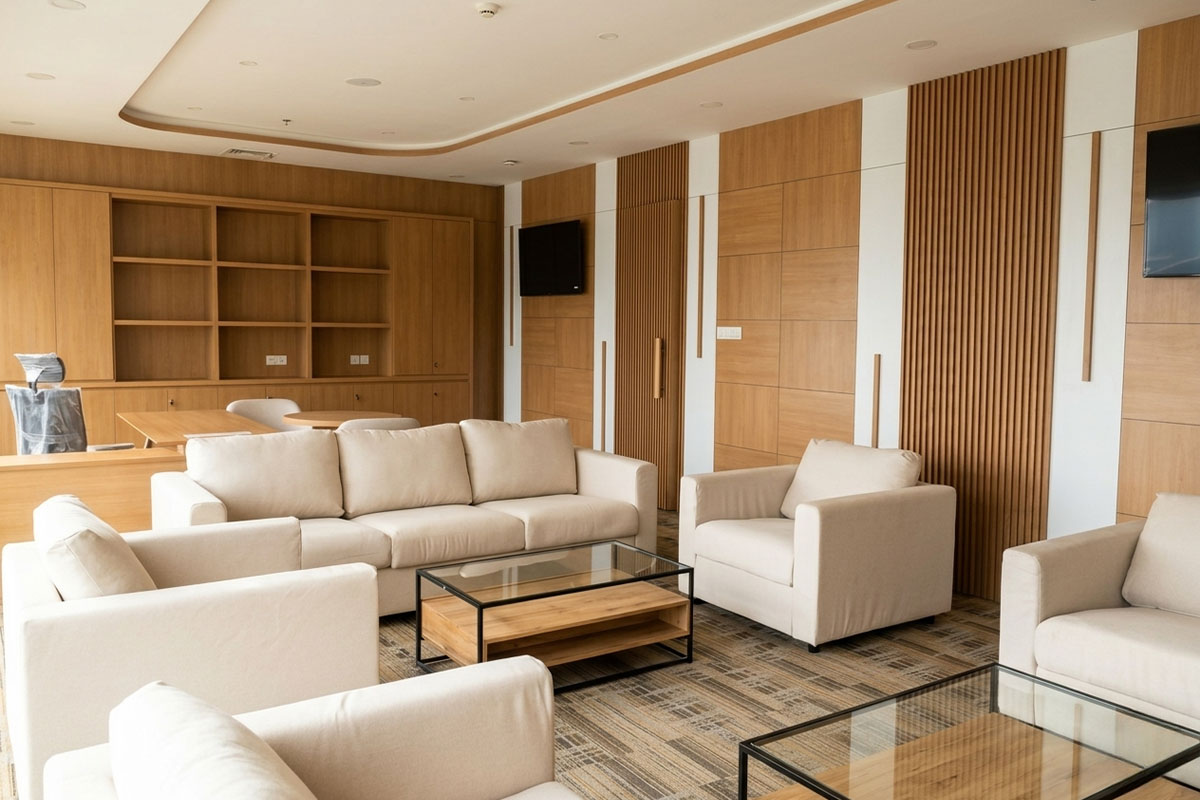 Custom reception counter — Essar, International Finance Centre